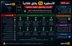 الاسطورة TV يغلق تلقائياً الأسباب والحلول خطوة بخطوة (2026)